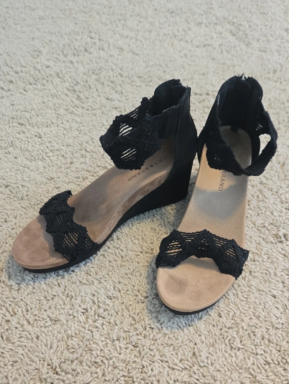 Lucky Brand 7.5 Womens Woven Wedges